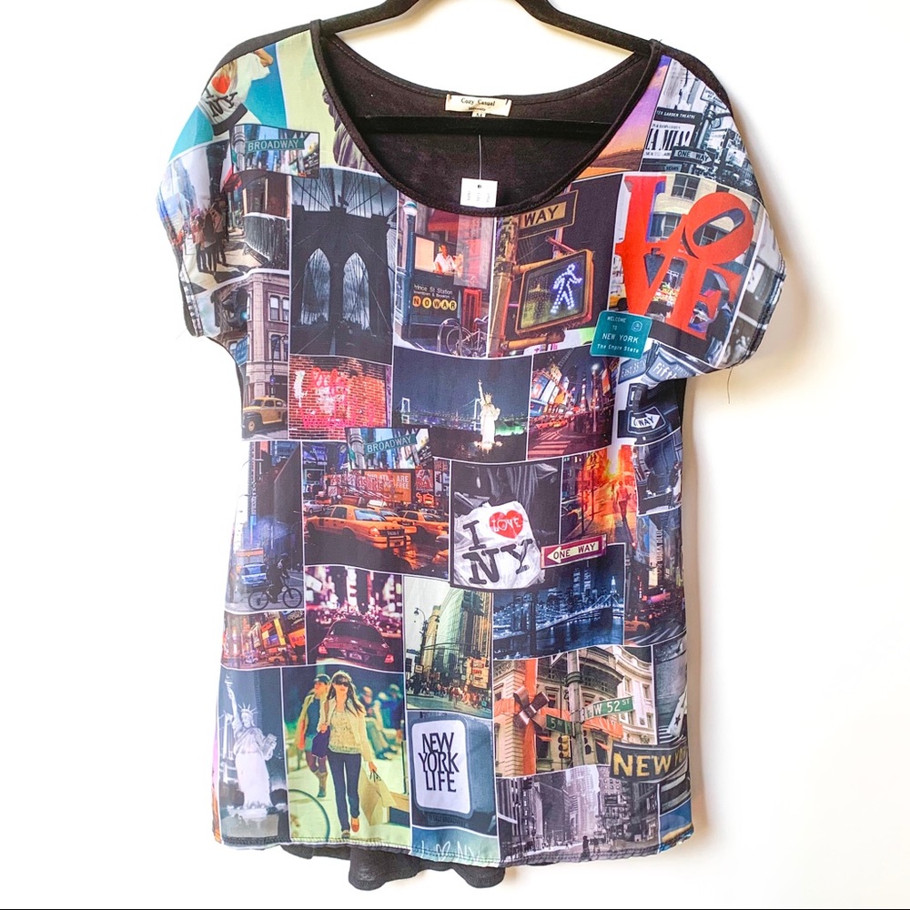 Trendy New York City Printed Blouse